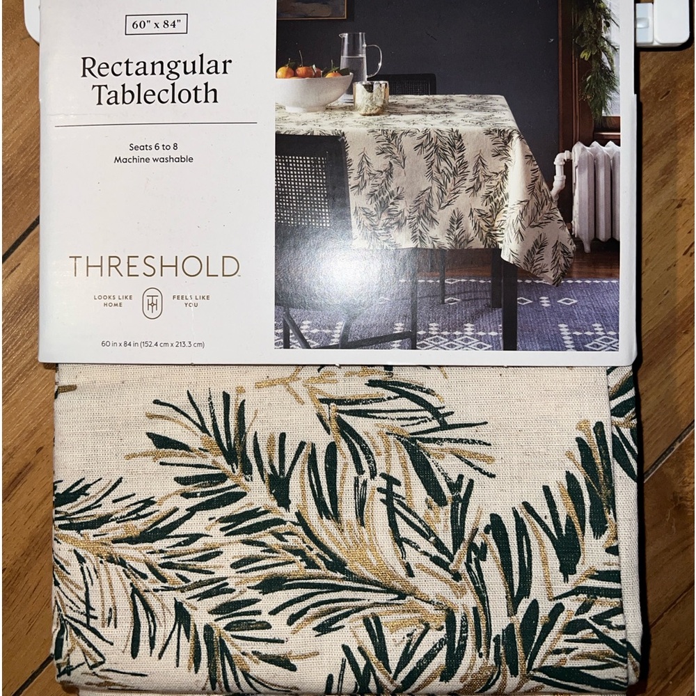 New. Threshold rectangular table cloth 60”x84”